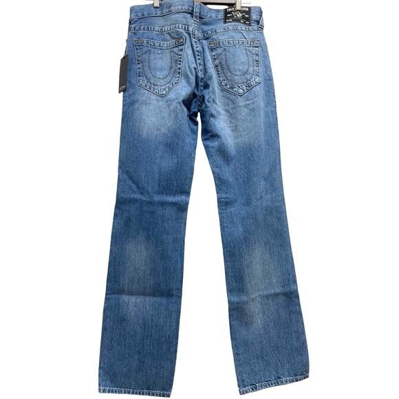 True Religion Ricky Relaxed Straight Distressed Jeans Men's Size 31 New With Tag - Picture 2 of 12